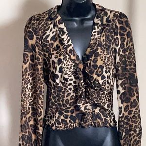 Leopard long sleeve top size small by paper moon